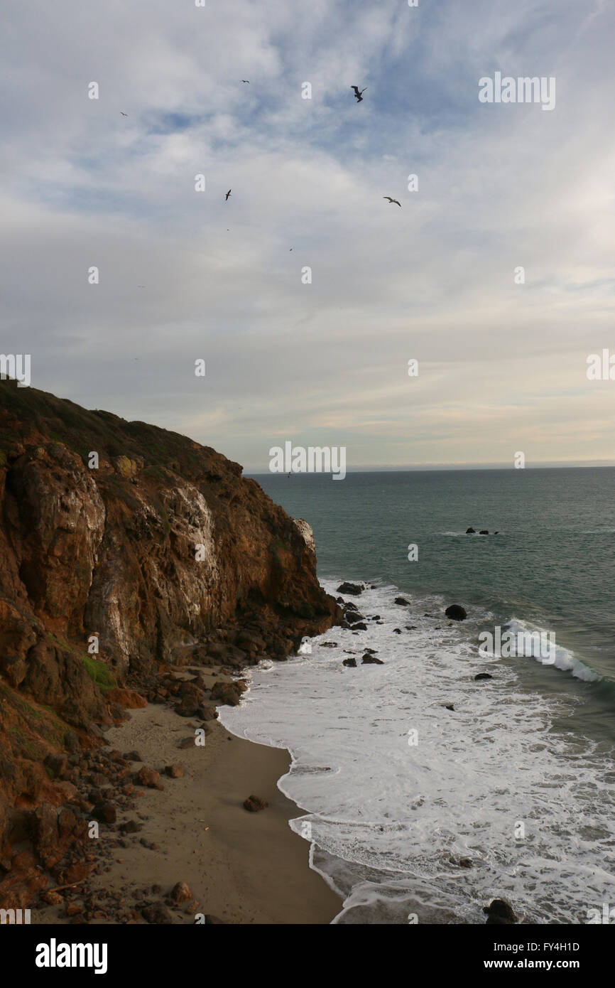 Rocky beach cliffs Point Dume state park California Stock Photo Alamy