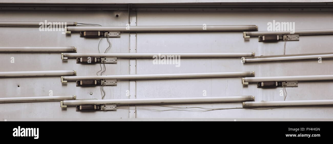 Old fluorescent tubes from illuminated advertising Stock Photo Alamy