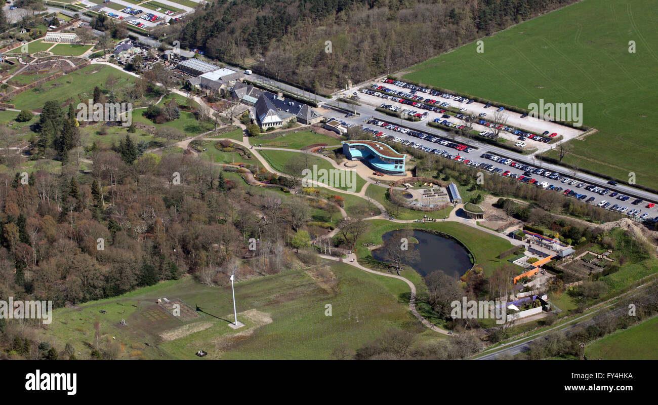 aerial view of RHS Harlow Carr gardens at Harrogate, Yorkshire, UK Stock Photo