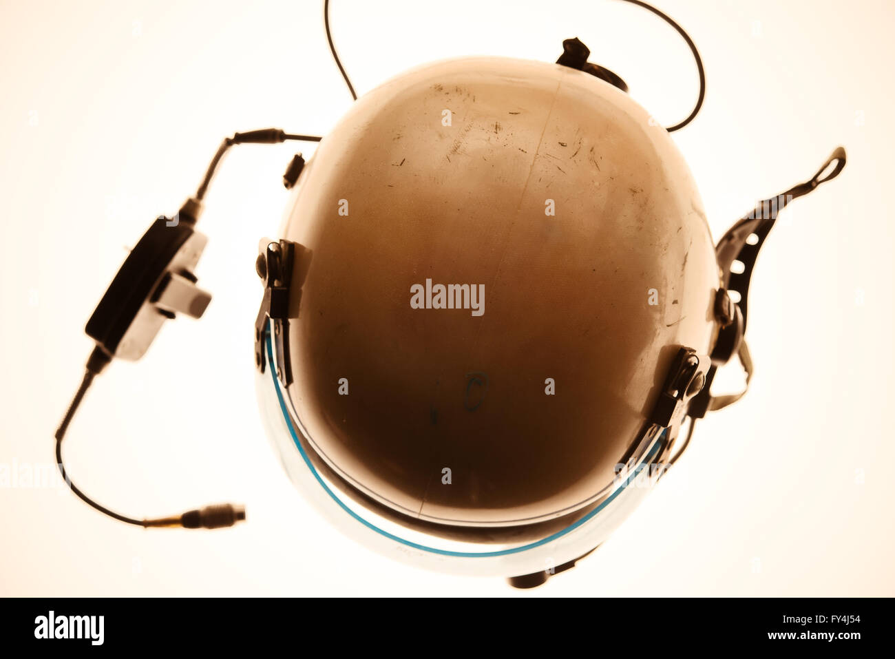 old pilot helmet airforce top view Stock Photo