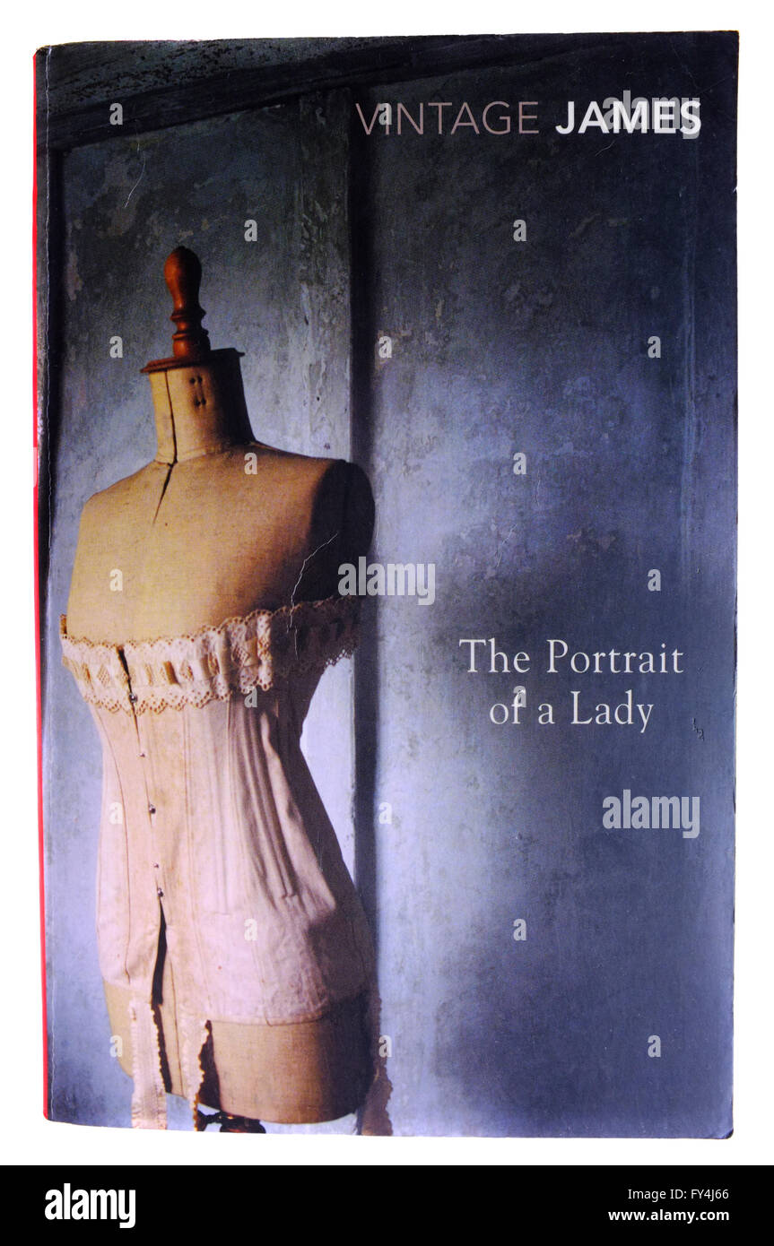 The front page of The Portrait of a Lady by Henry James photographed against a white background. Stock Photo