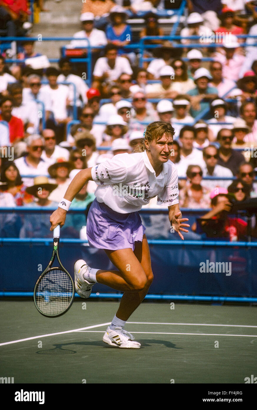Steffi Graf (GER) competing at the 1989 US Open Stock Photo - Alamy