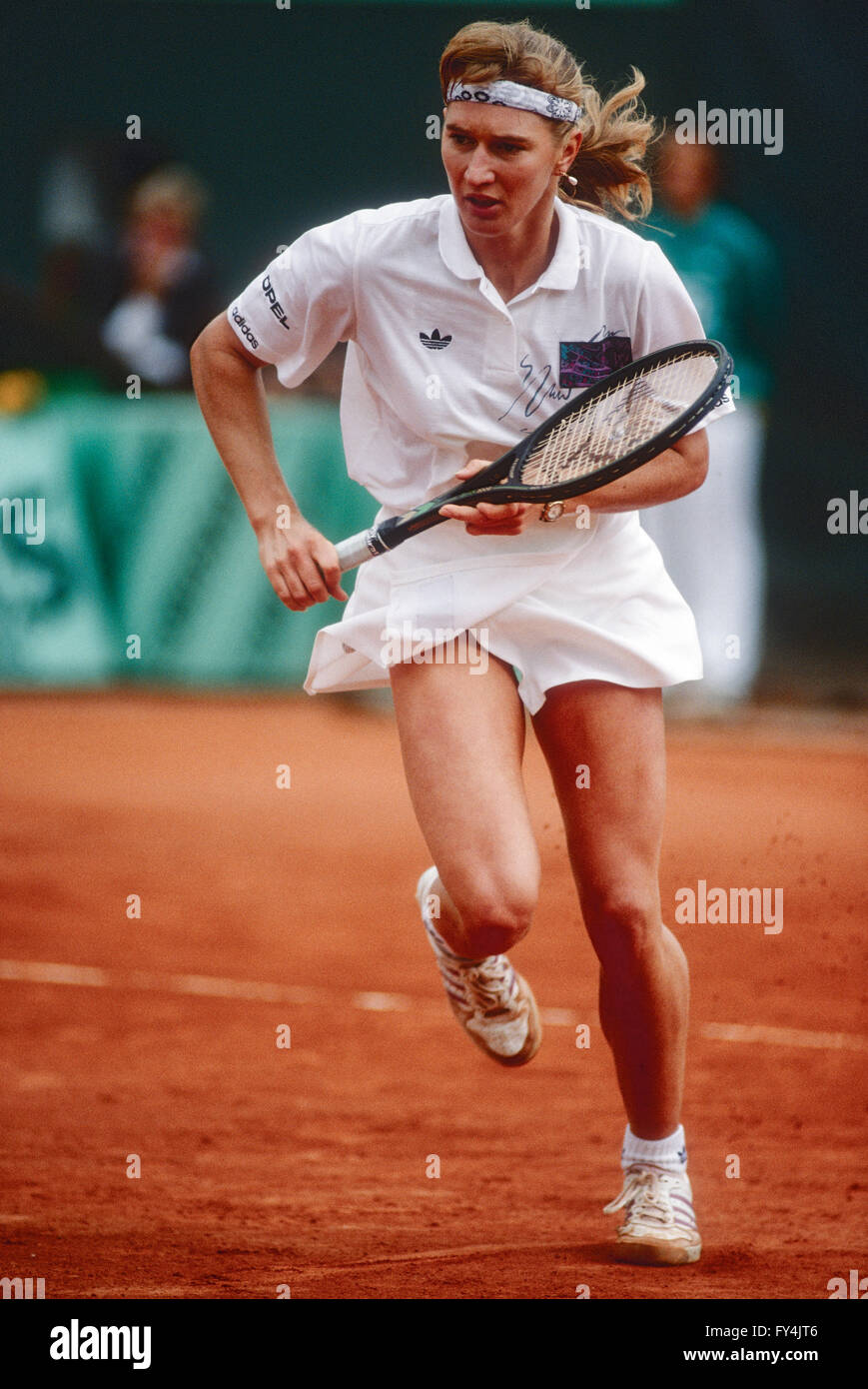 Steffi Graf (GER) competing at the 1990 French Open Stock Photo - Alamy