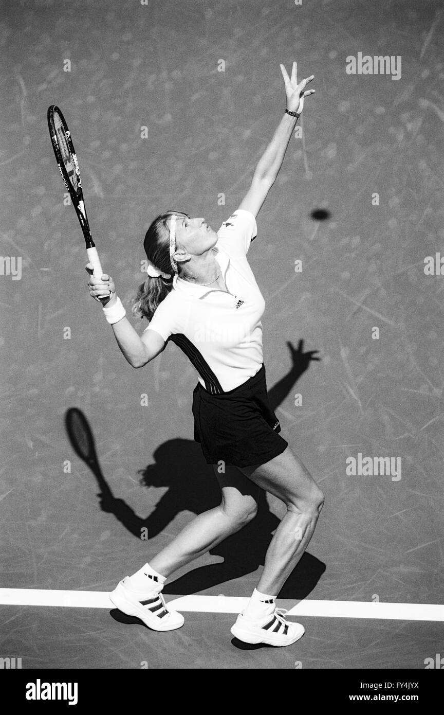 Steffi graf tennis action Black and White Stock Photos & Images - Alamy