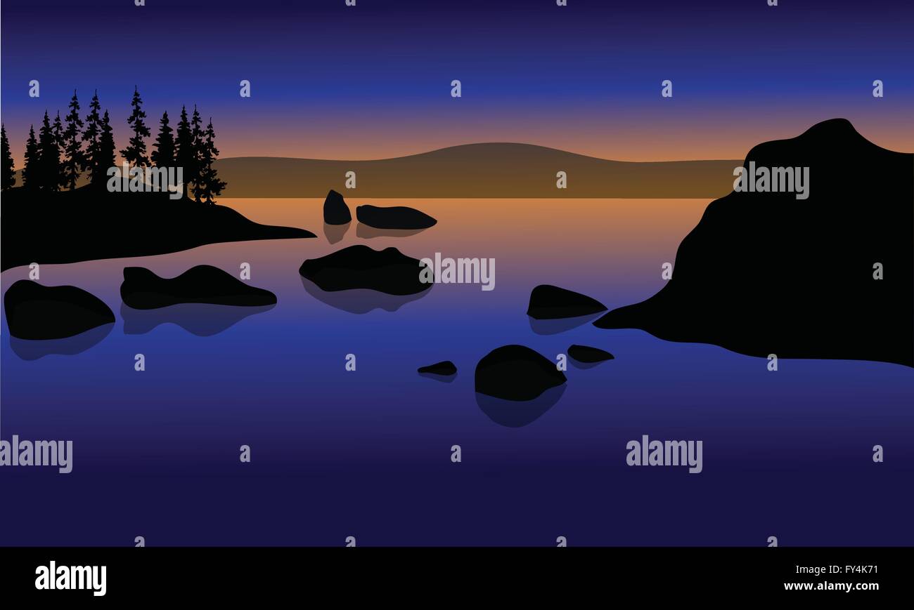 Rocks ocean beach in Stock Vector Images - Alamy