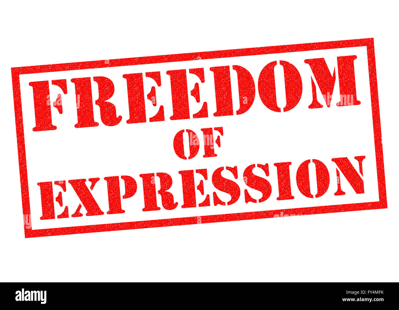 FREEDOM OF EXPRESSION red Rubber Stamp over a white background Stock