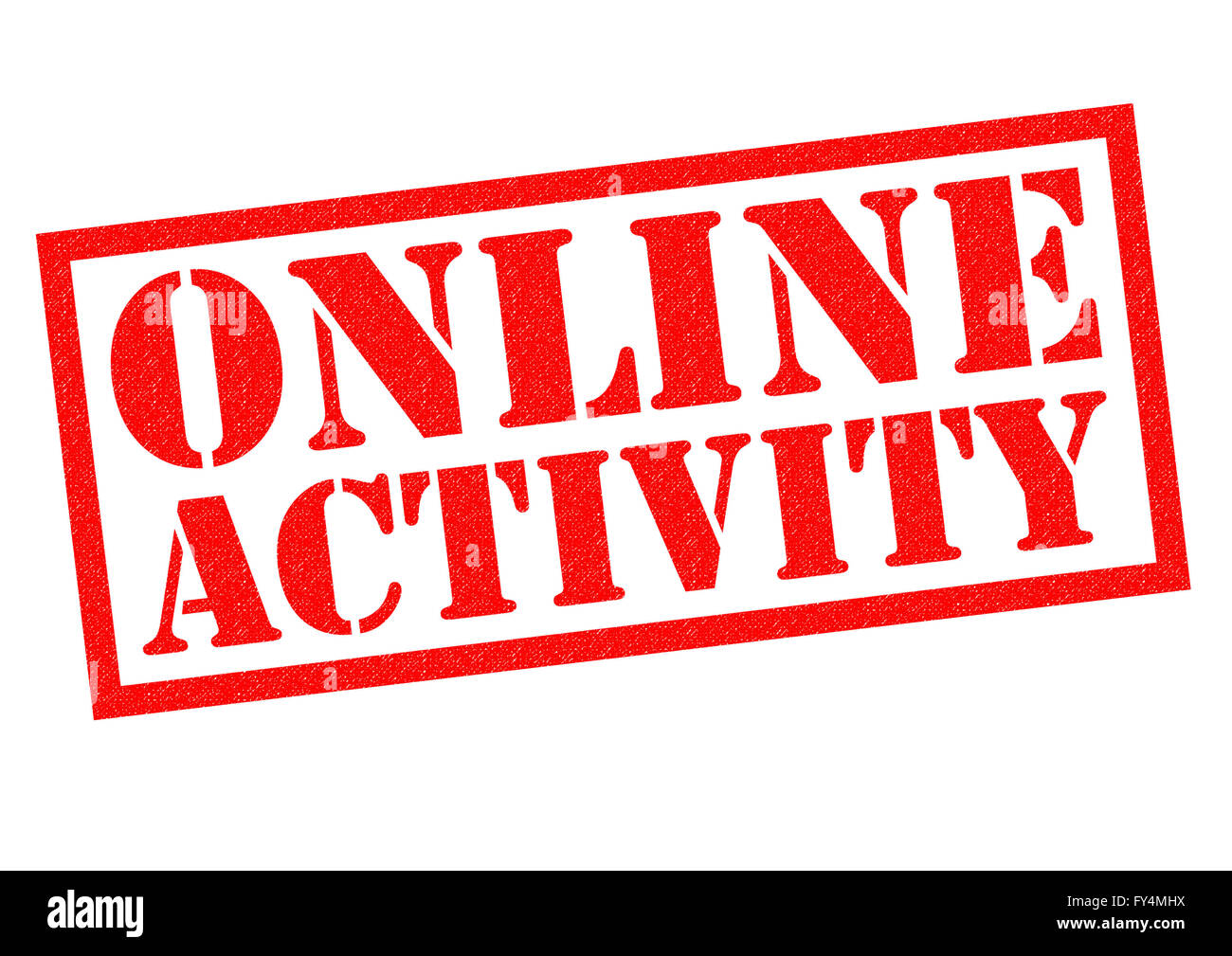 ONLINE ACTIVITY red Rubber Stamp over a white background. Stock Photo