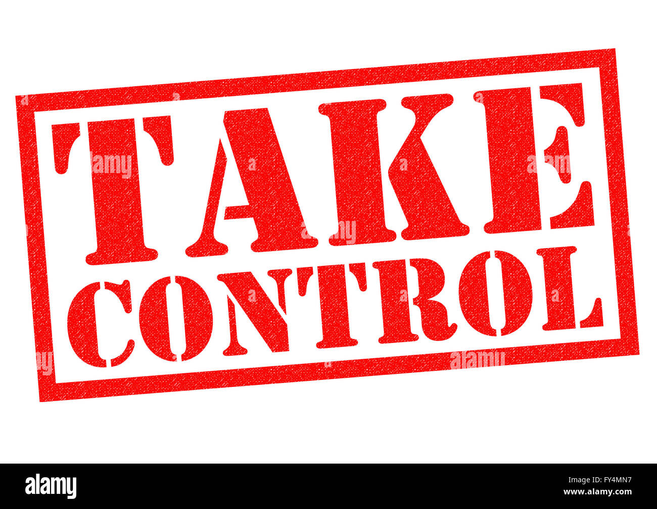 TAKE CONTROL red Rubber Stamp over a white background Stock Photo Alamy