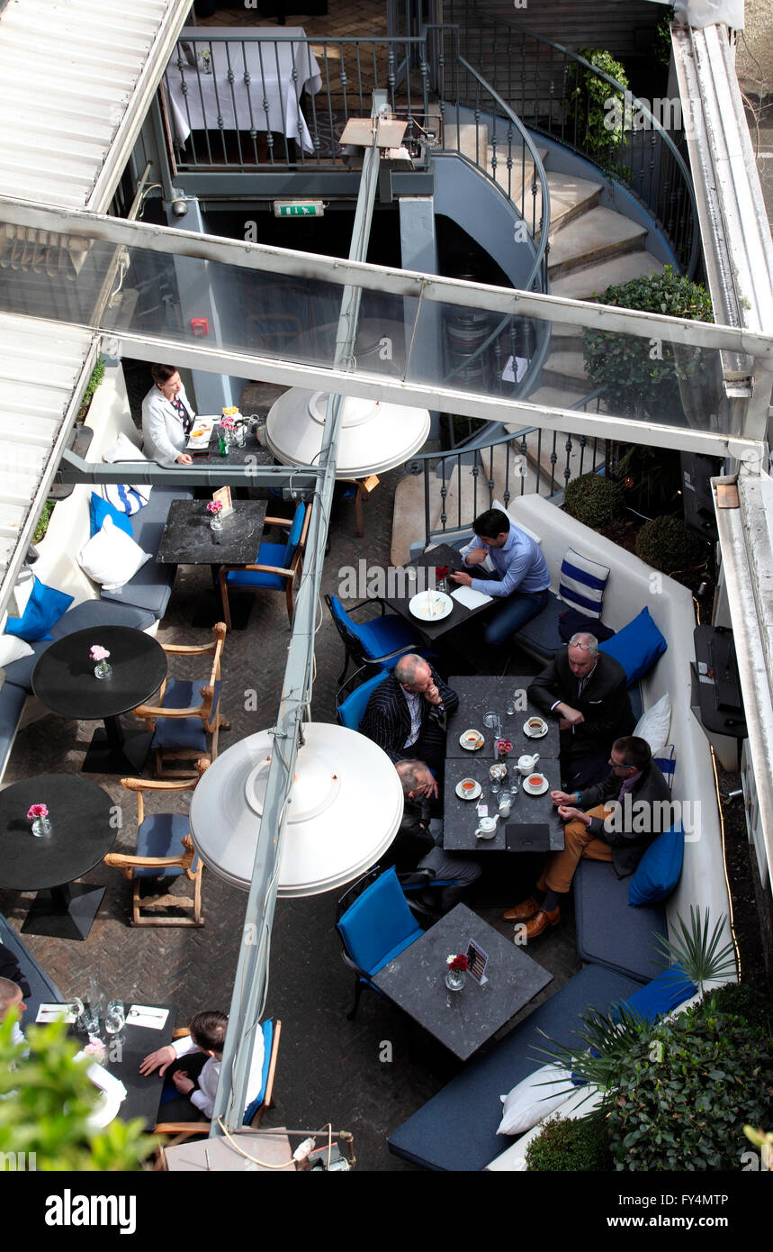 Birds eye view of Dubliners at lunchtime Stock Photo