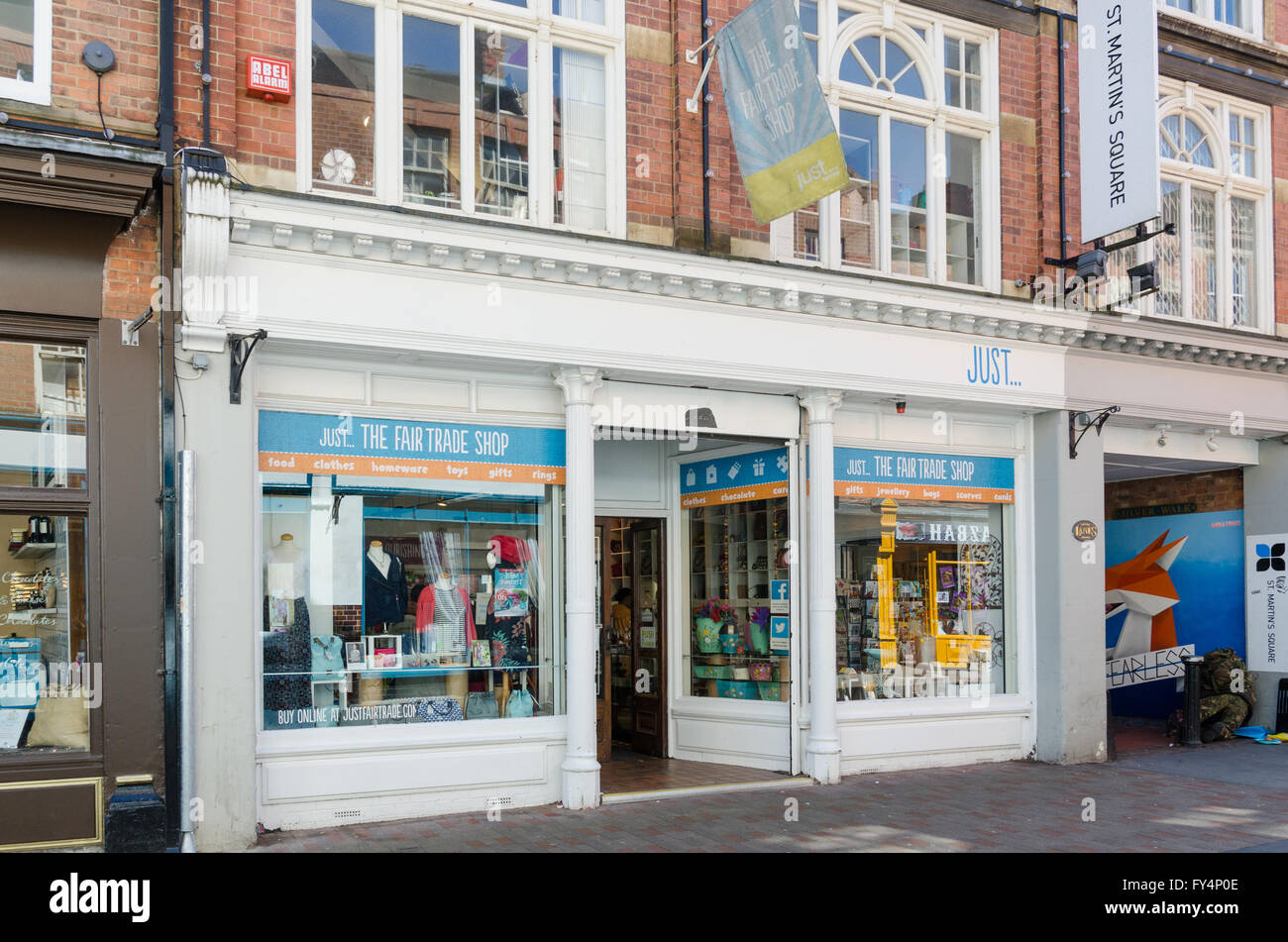 Just Fair Trade Shop in Silver Street, Leicester Stock Photo Alamy