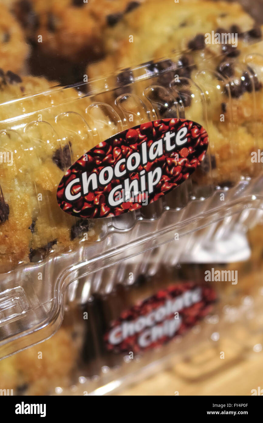 Chocolate Chip Muffin Display at instore Bakery, Weis Supermarket