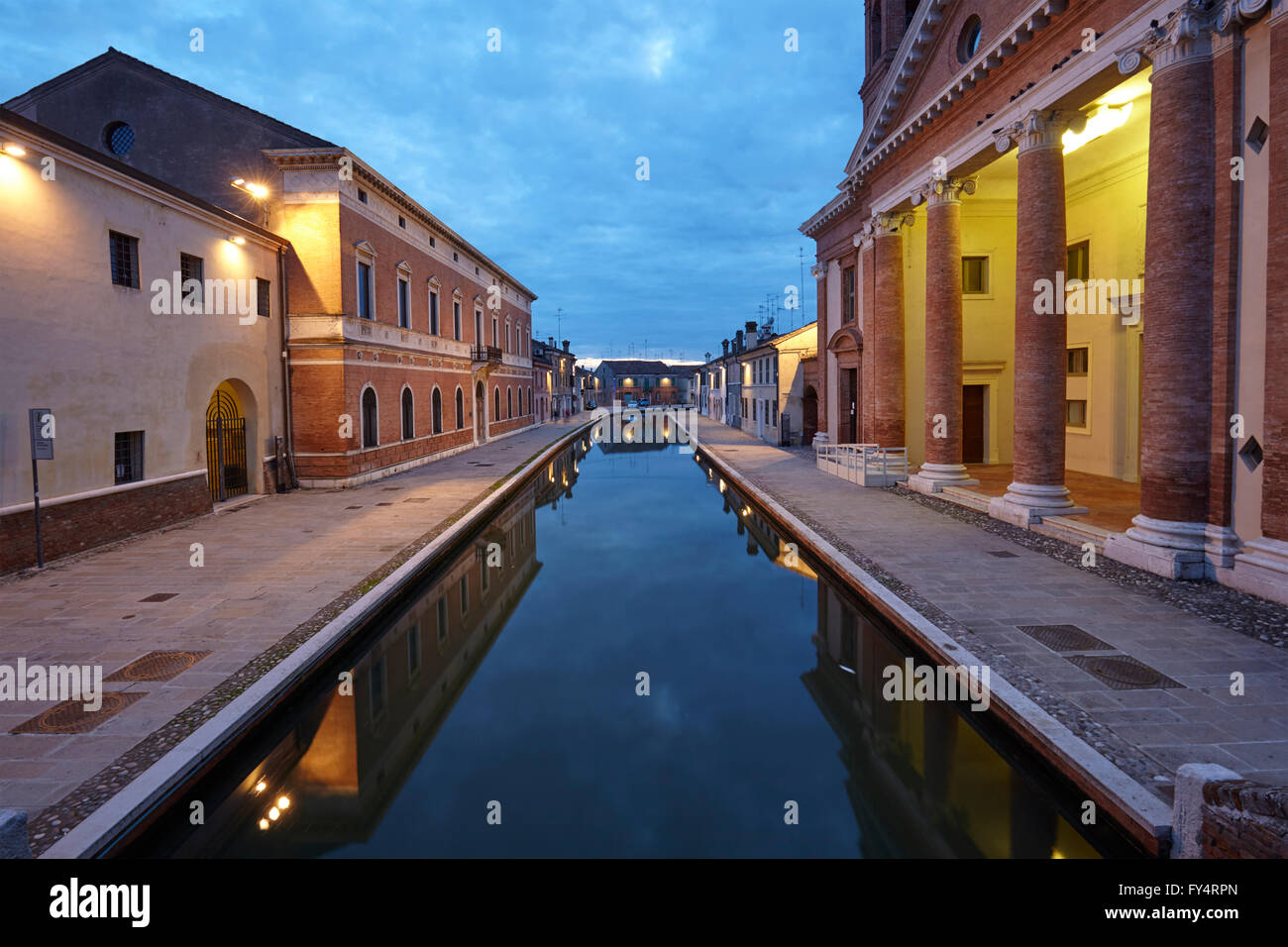 Canal in Comacchio, Ferrara, Italy Stock Photo