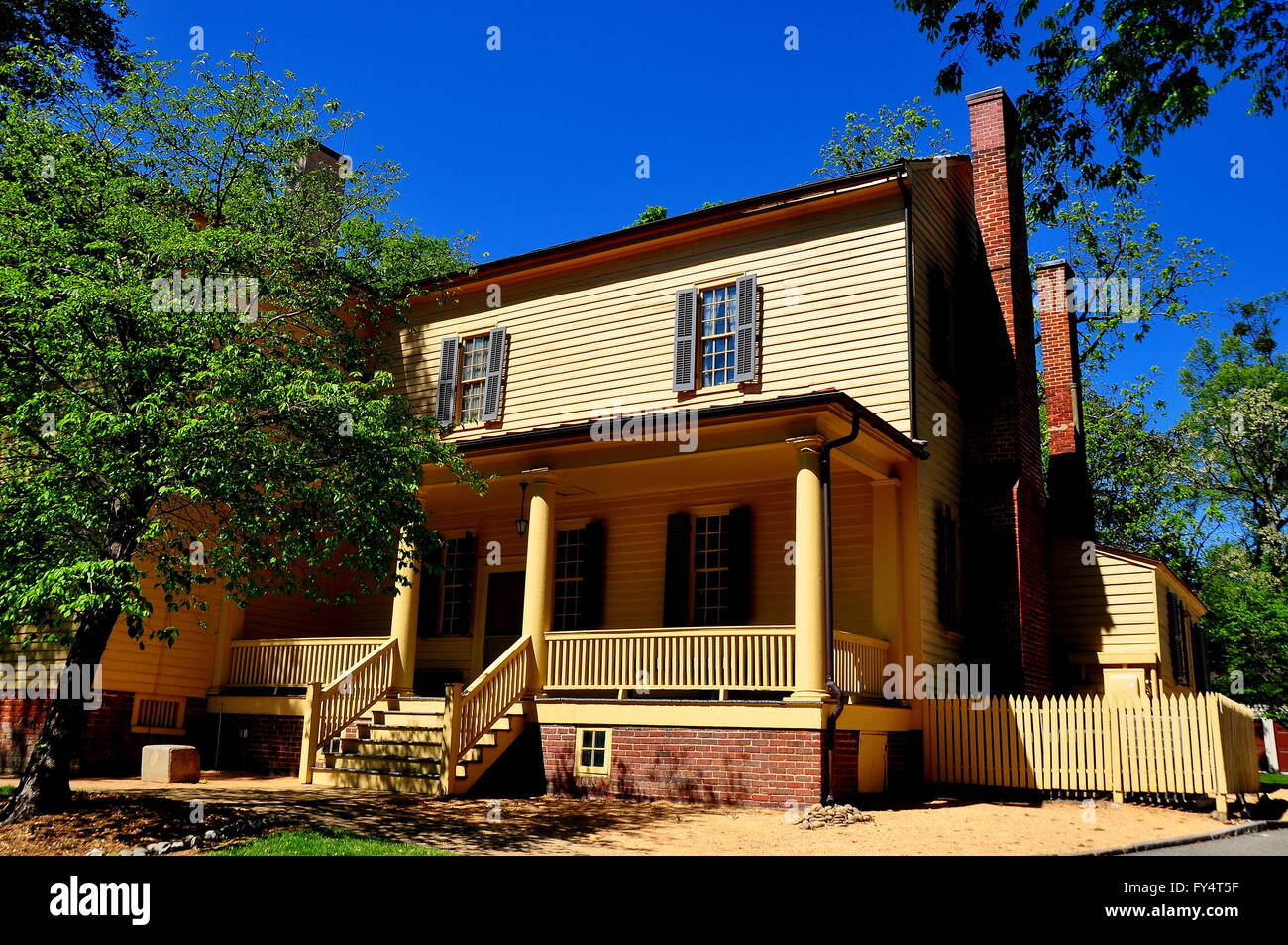 Raleigh, North Carolina South front with porch at historic Mordecai