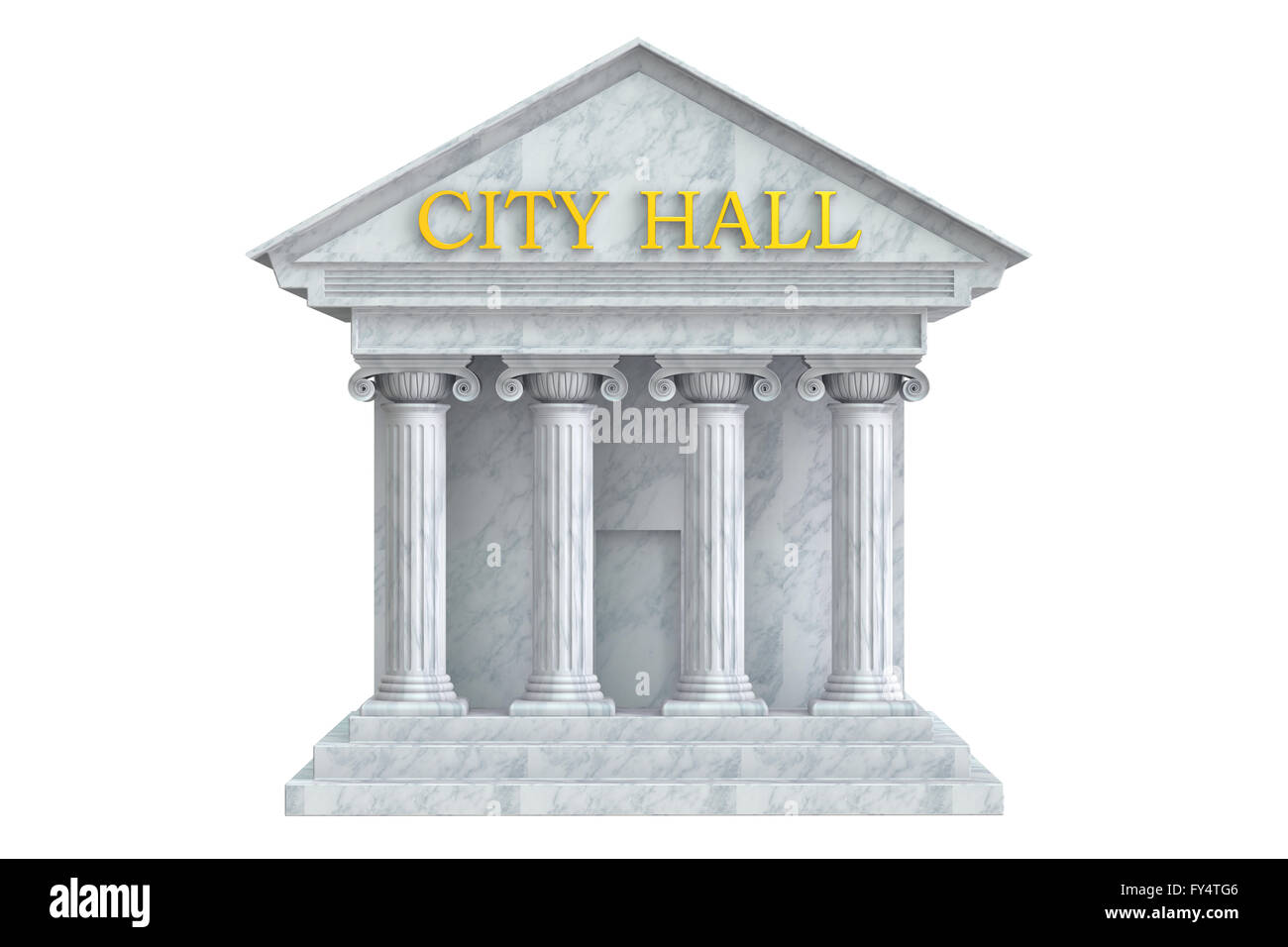 city hall building with columns, 3D rendering Stock Photo