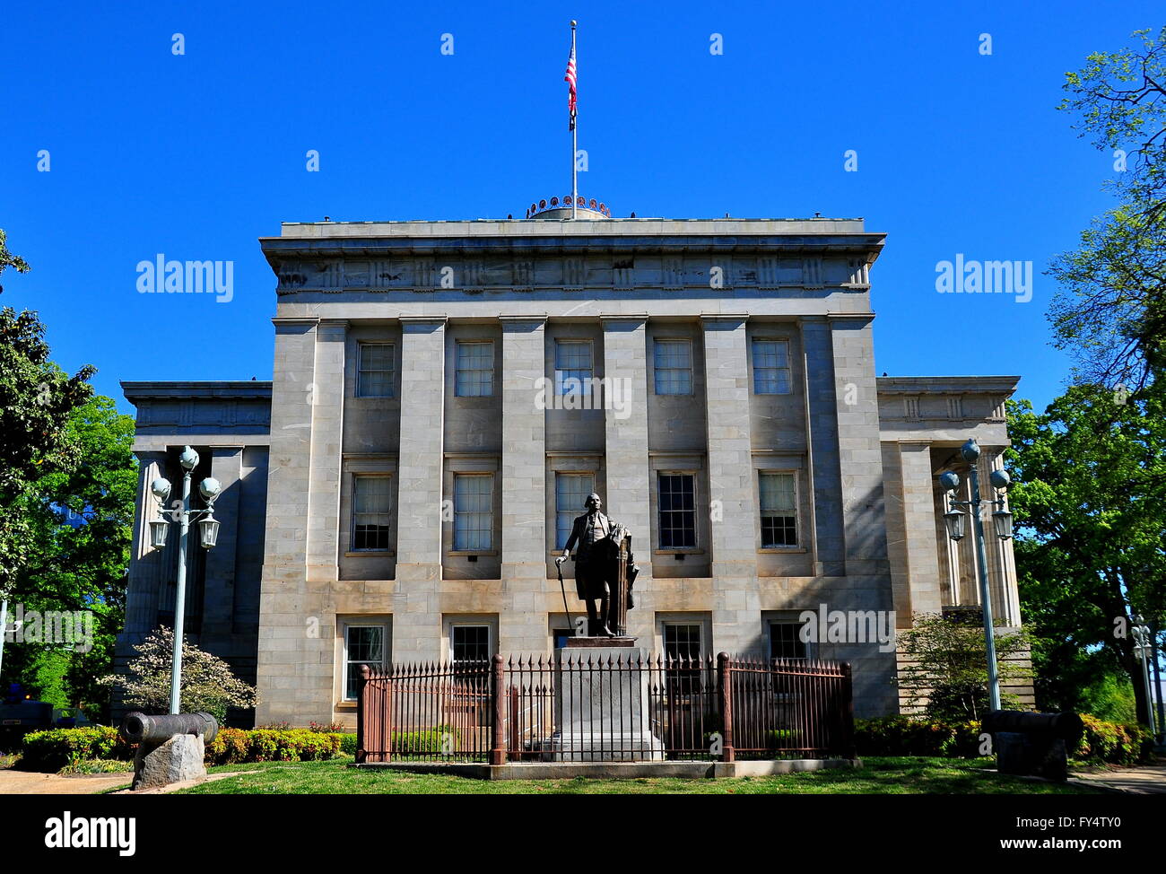 Raleigh, North Carolina Washington statue and south front of the State Capitol Building