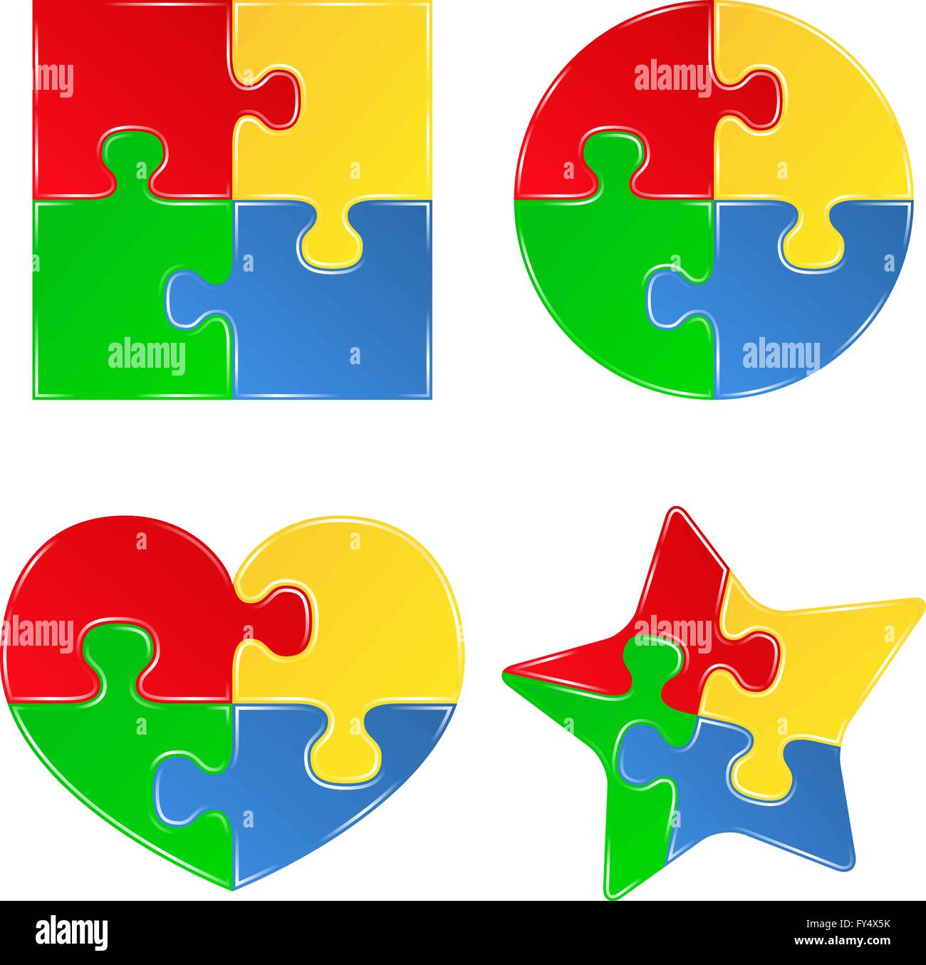 Vector shapes of jigsaw puzzle pieces Stock Vector Image & Art Alamy