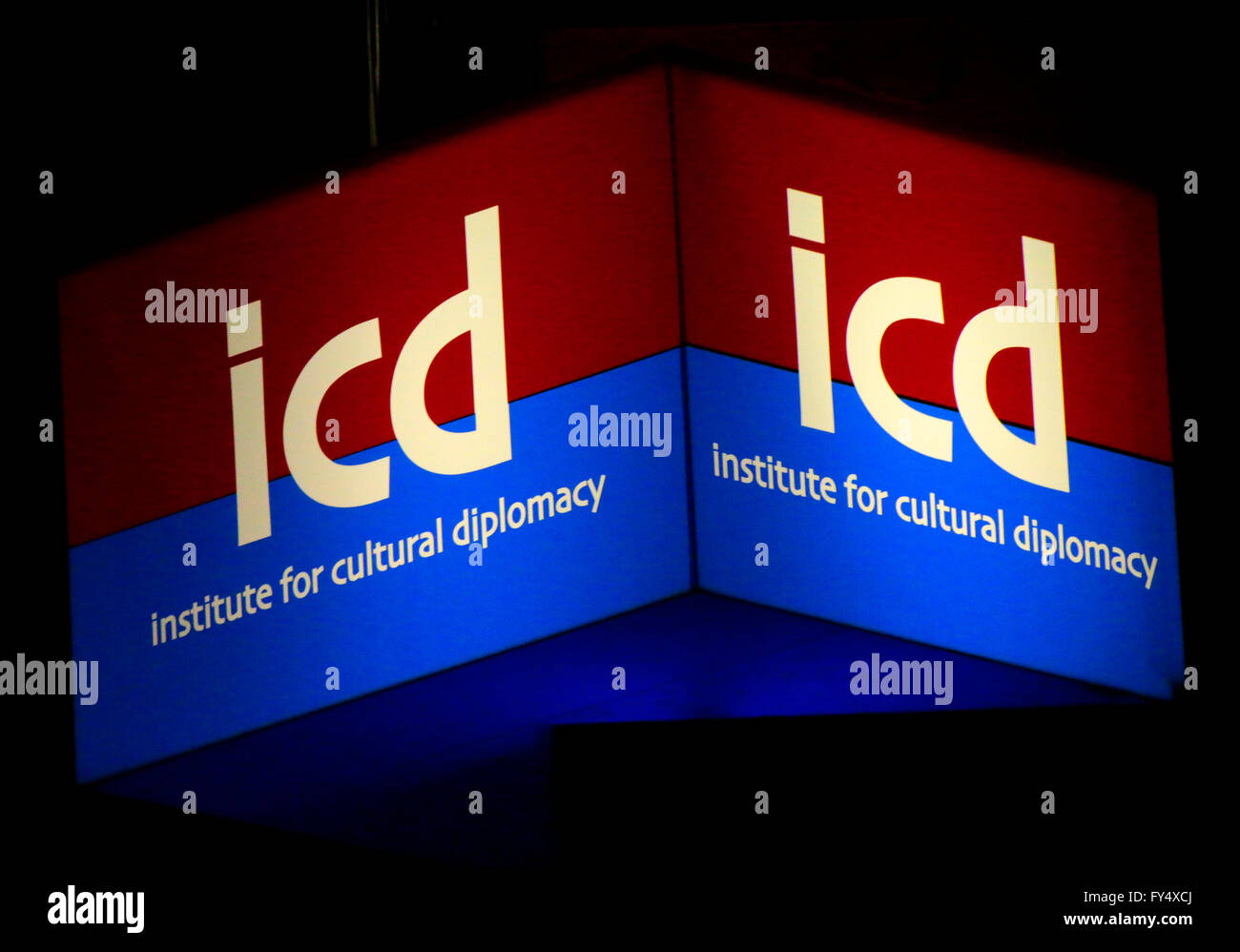 Markennamen: 'ICD Institute for Cultural Diplomacy', Berlin. Stock Photo