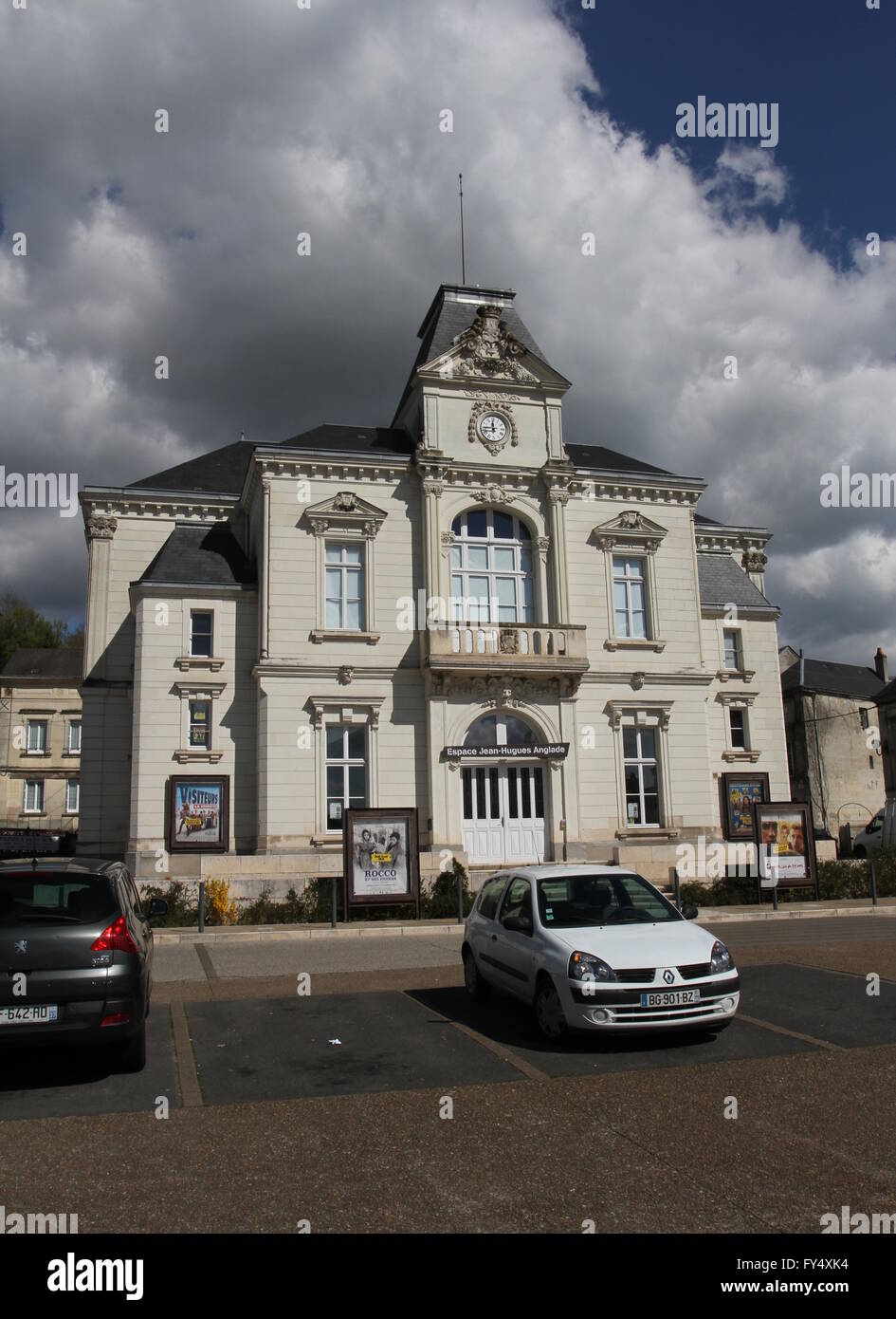 Exterior of Espace Jean-Hugues Anglade cinema Langeais France  April 2016 Stock Photo