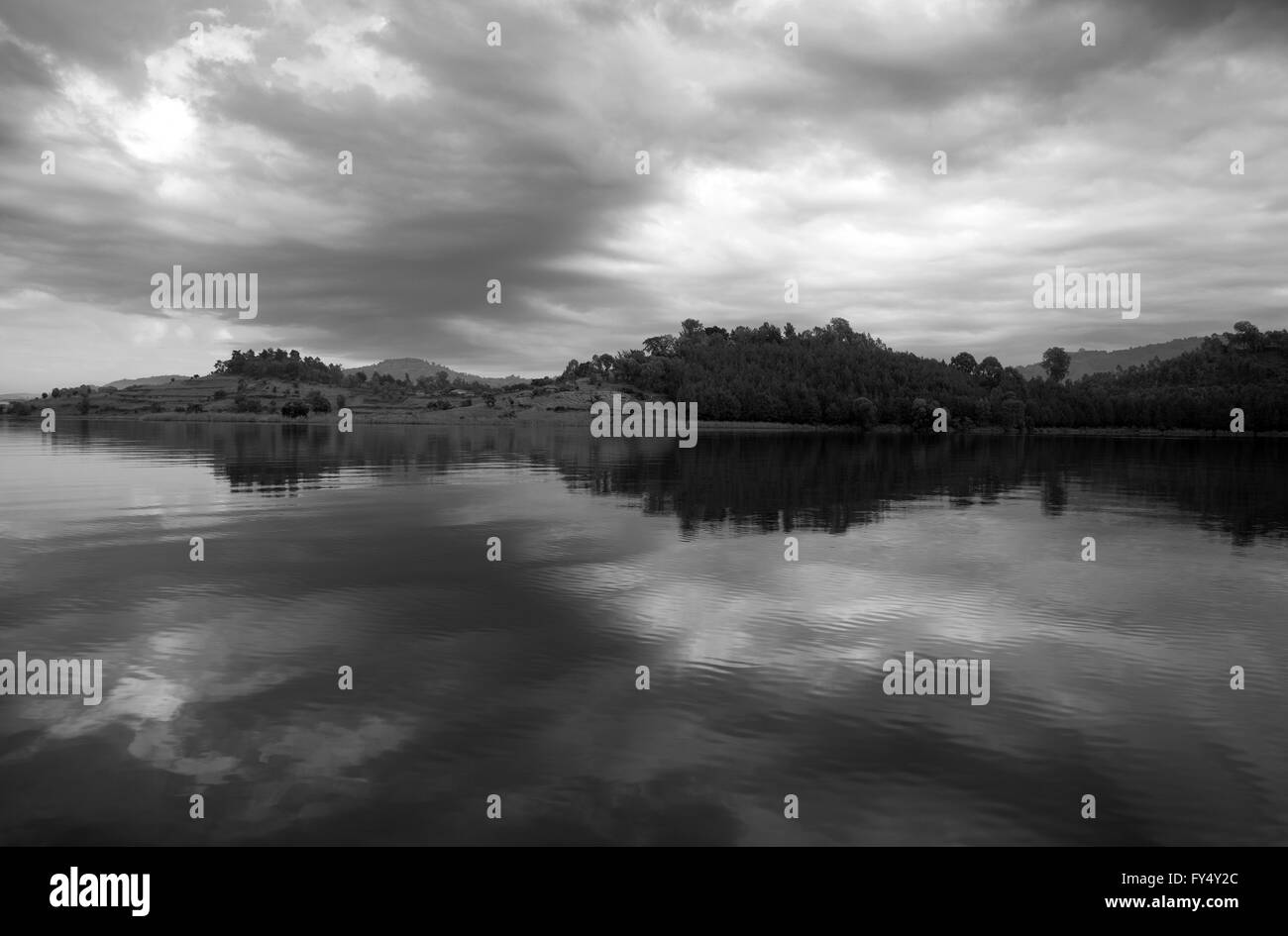 Photograph by © Jamie Callister. Lake Bunyonyi, South Uganda, Central Africa, 4th of March 2016 Stock Photo