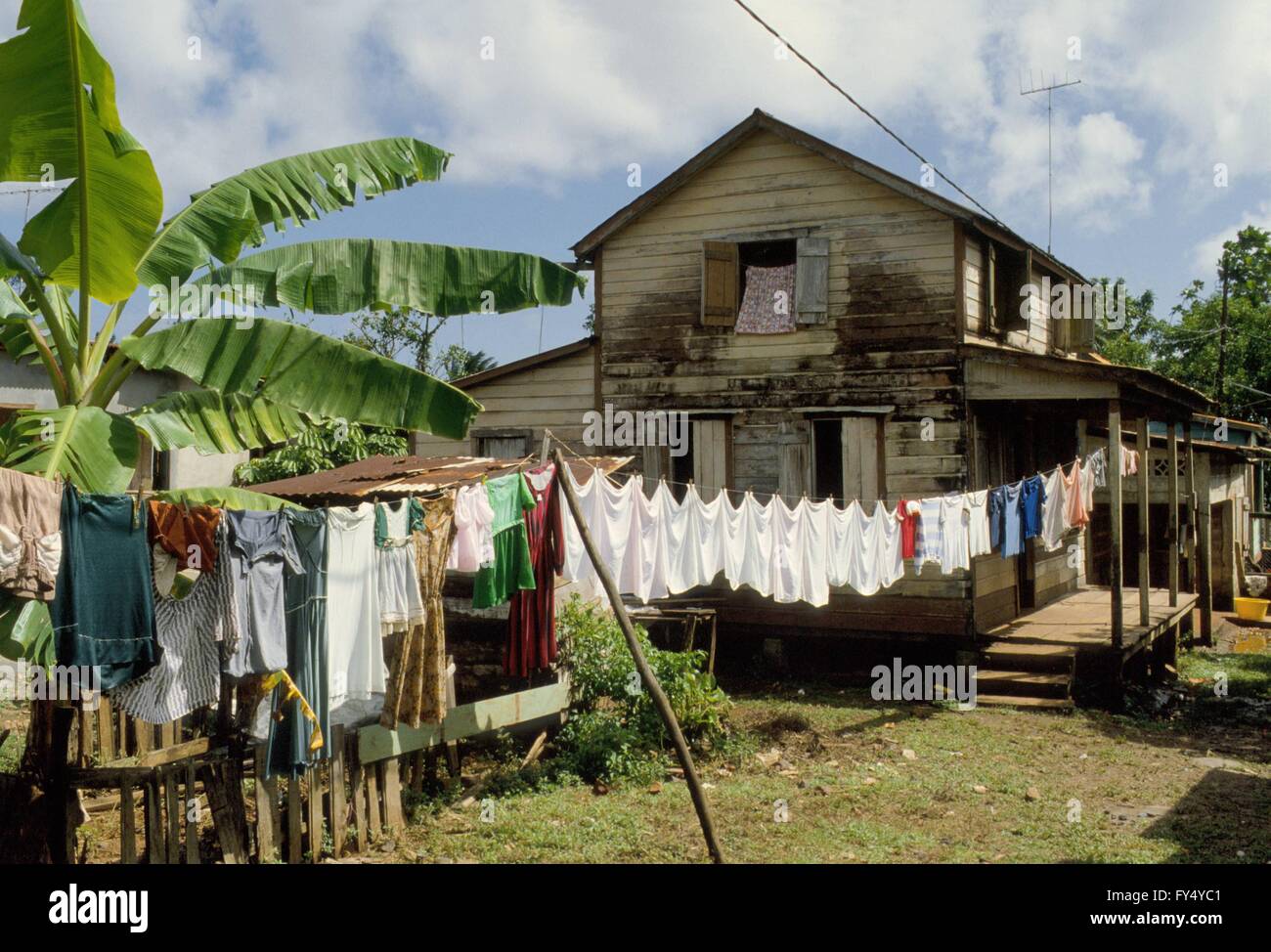 Nicaragua, house in Bluefields town, on the Atlantic coast (1988 Stock