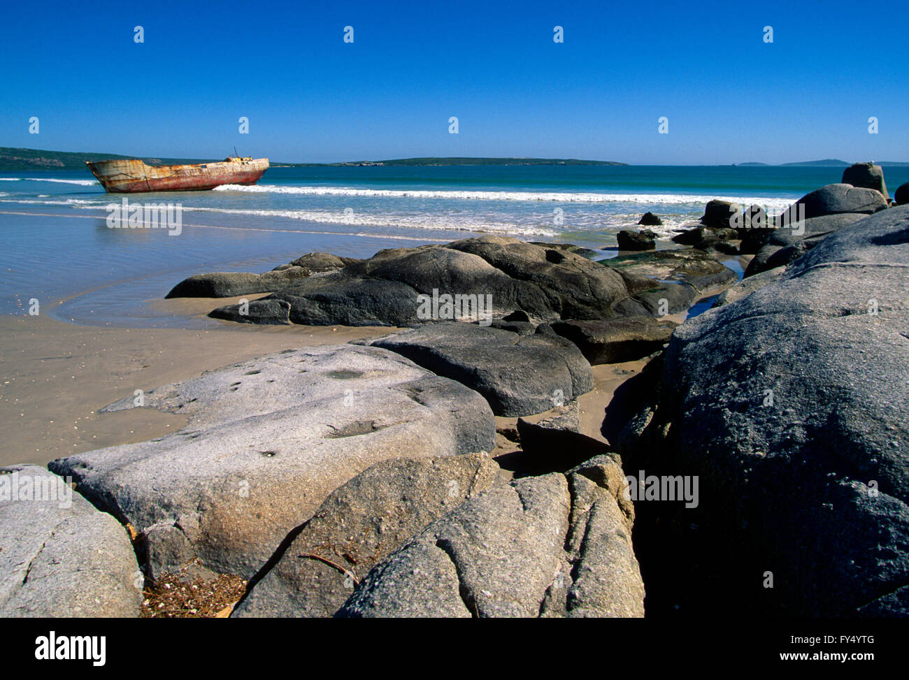 Old abandoned shipwreck; Cape Town beach; Cape Peninsula; South Africa