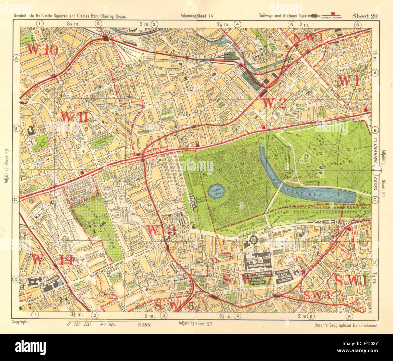 Westbourne Pk Paddington Bayswater Map London 1888 #D13 