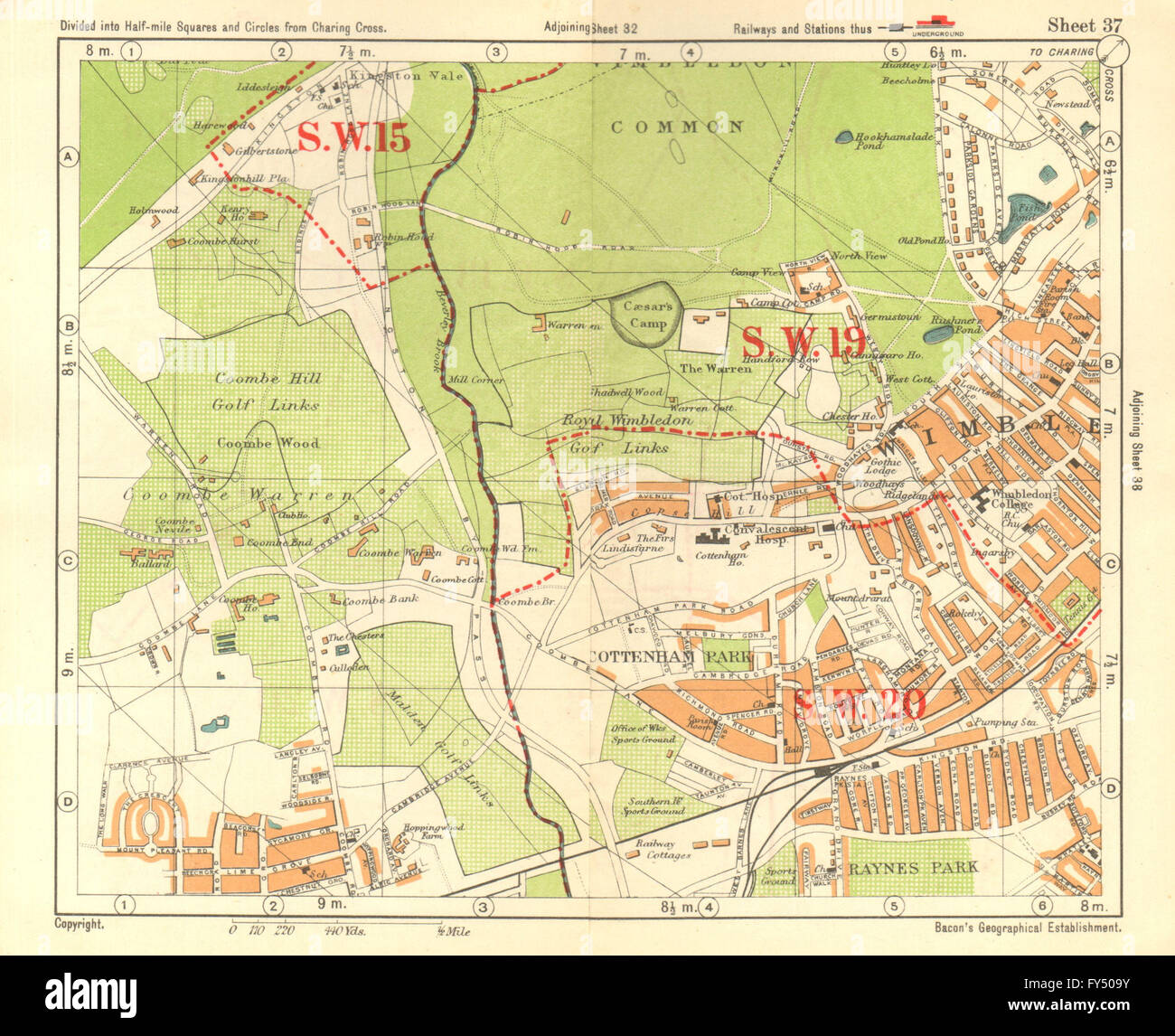 SW LONDON. Wimbledon Common Cottenham Park Malden Coombe Hill. BACON