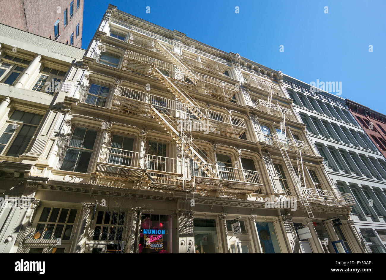 Buildings on Green Street in the SoHo-cast Iron Historic District in New York City Stock Photo