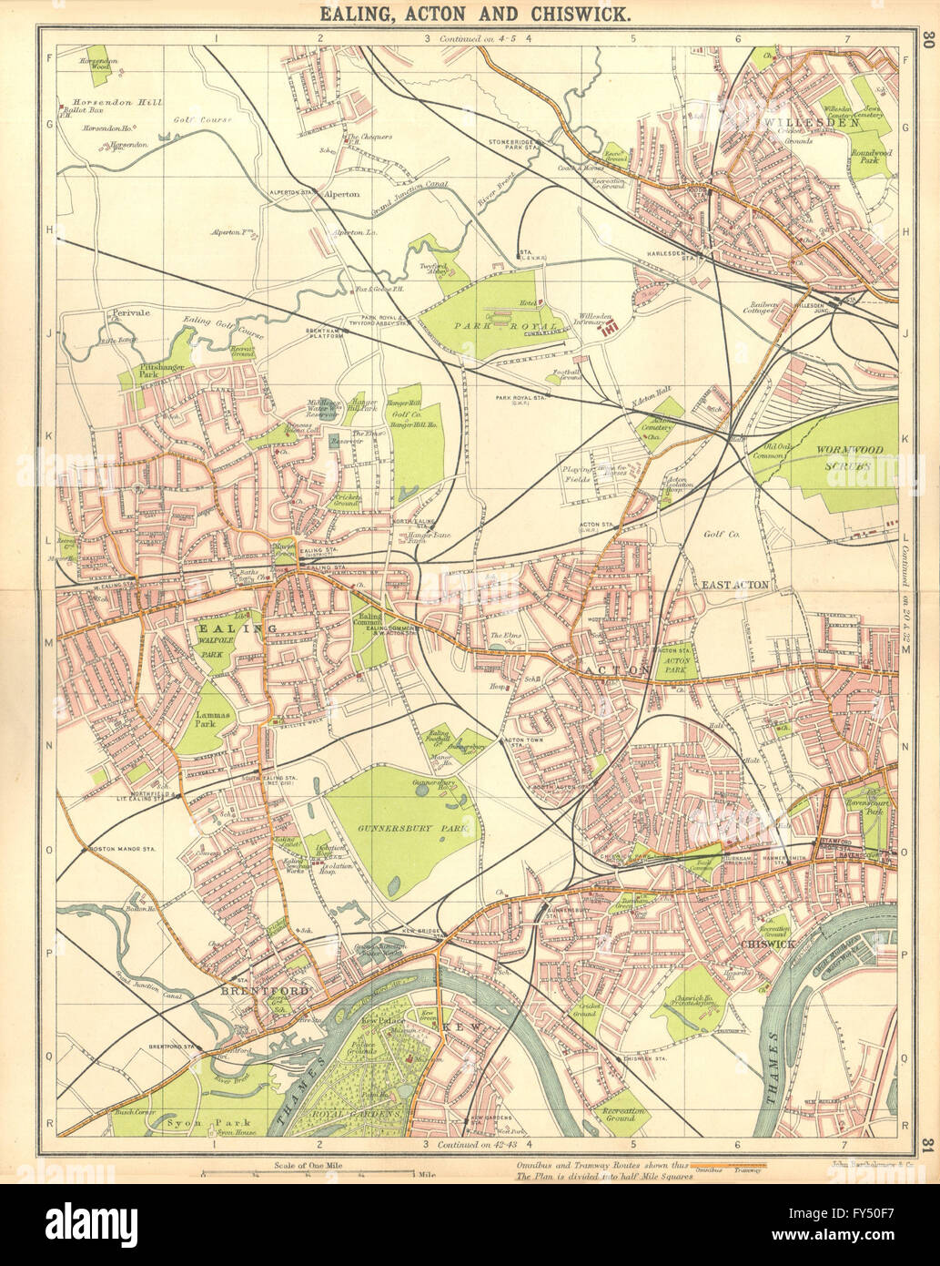 LONDON W Ealing Acton Chiswick Kew Brentford Willesden Alperton, 1917