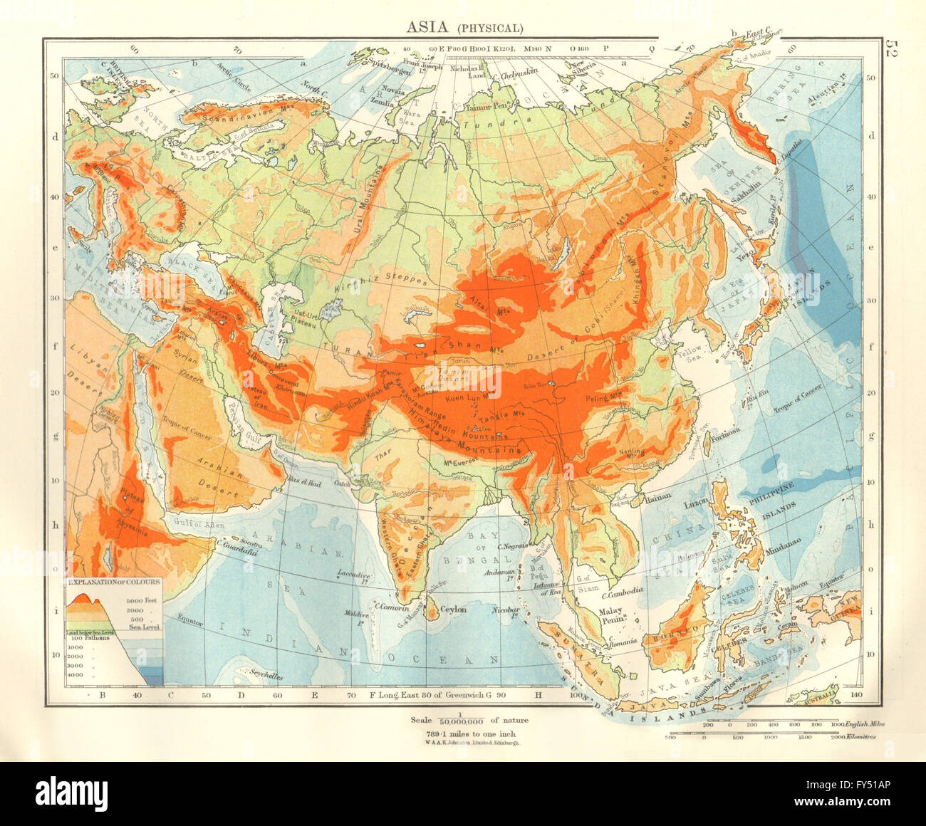 Asia Rivers And Mountains Map