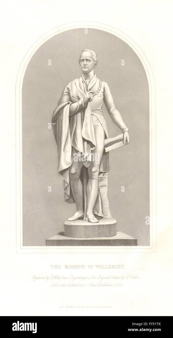 BRITISH HISTORY. Richard, Marquess of Wellesley. TALLIS, antique print 1849 Stock Photo