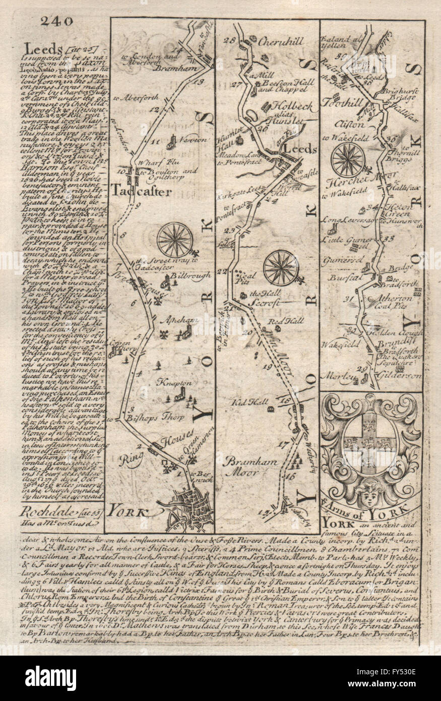 Towcester-Daventry-Dunchurch-Ryton on Dunsmore road map by OWEN & BOWEN 1753 