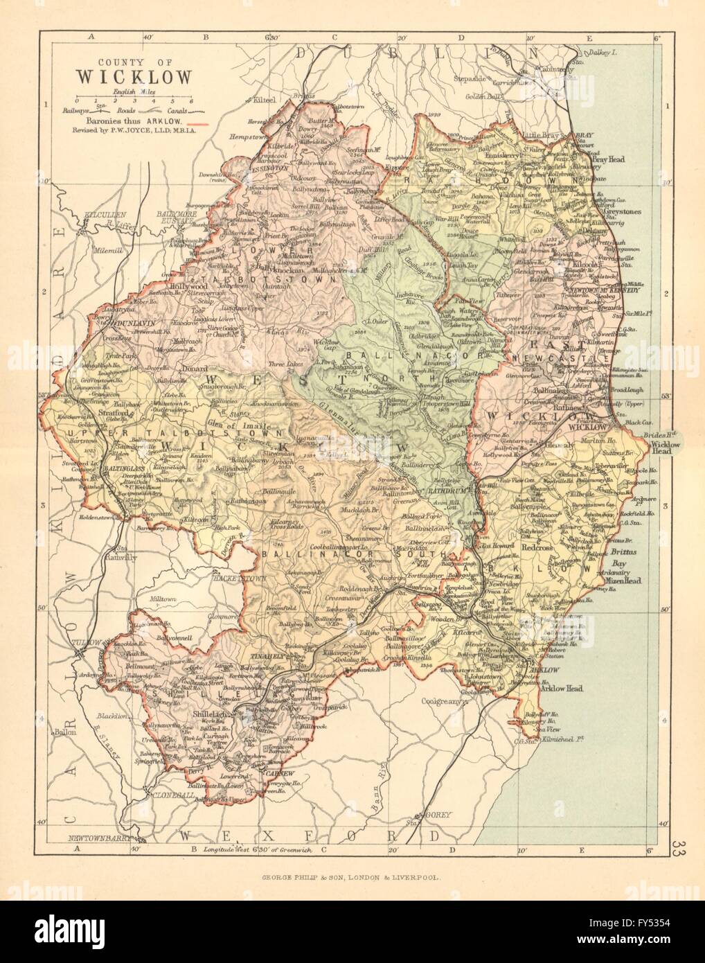 county-wicklow-antique-county-map-leinster-ireland-bartholomew