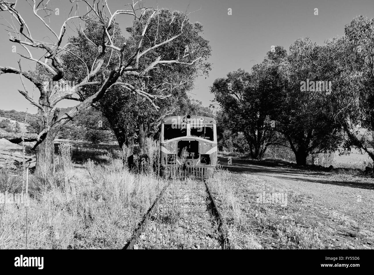 Train wreck near Albury - Australia Stock Photo