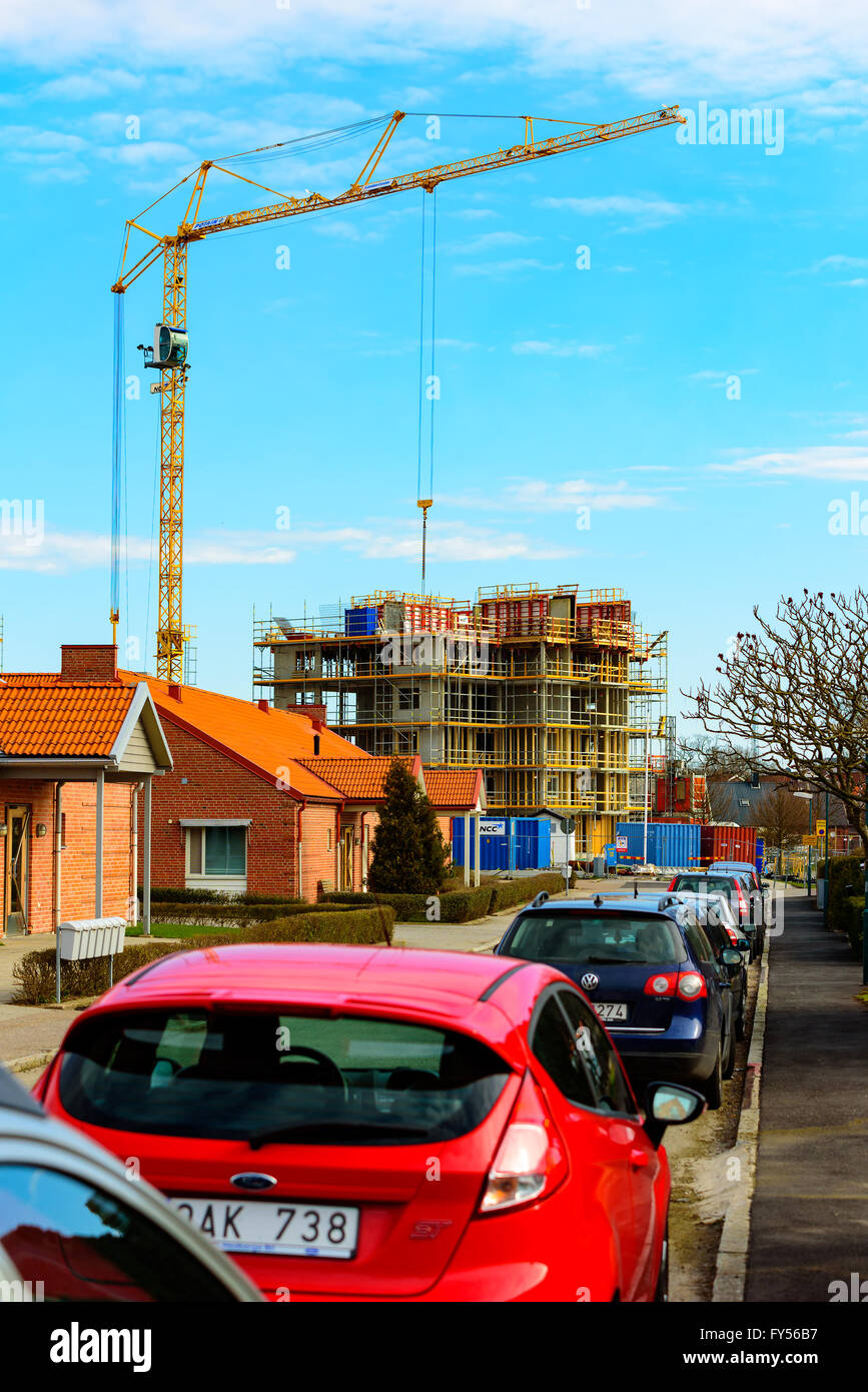 Sweden April 12, 2016 Construction site of a high rise