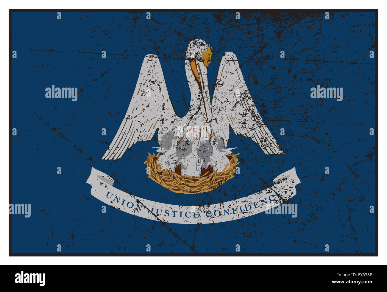 Louisiana State Flag With A Vintage And Old Look Stock Photo - Download  Image Now - Louisiana, Flag, Animal Nest - iStock