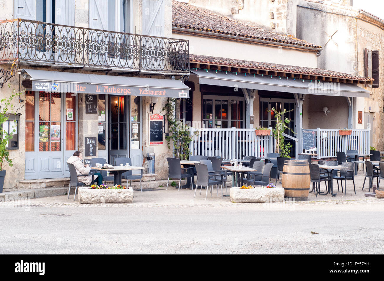 View Of A Tavern In The Medieval City Of Fources Gers France Stock Photo Alamy