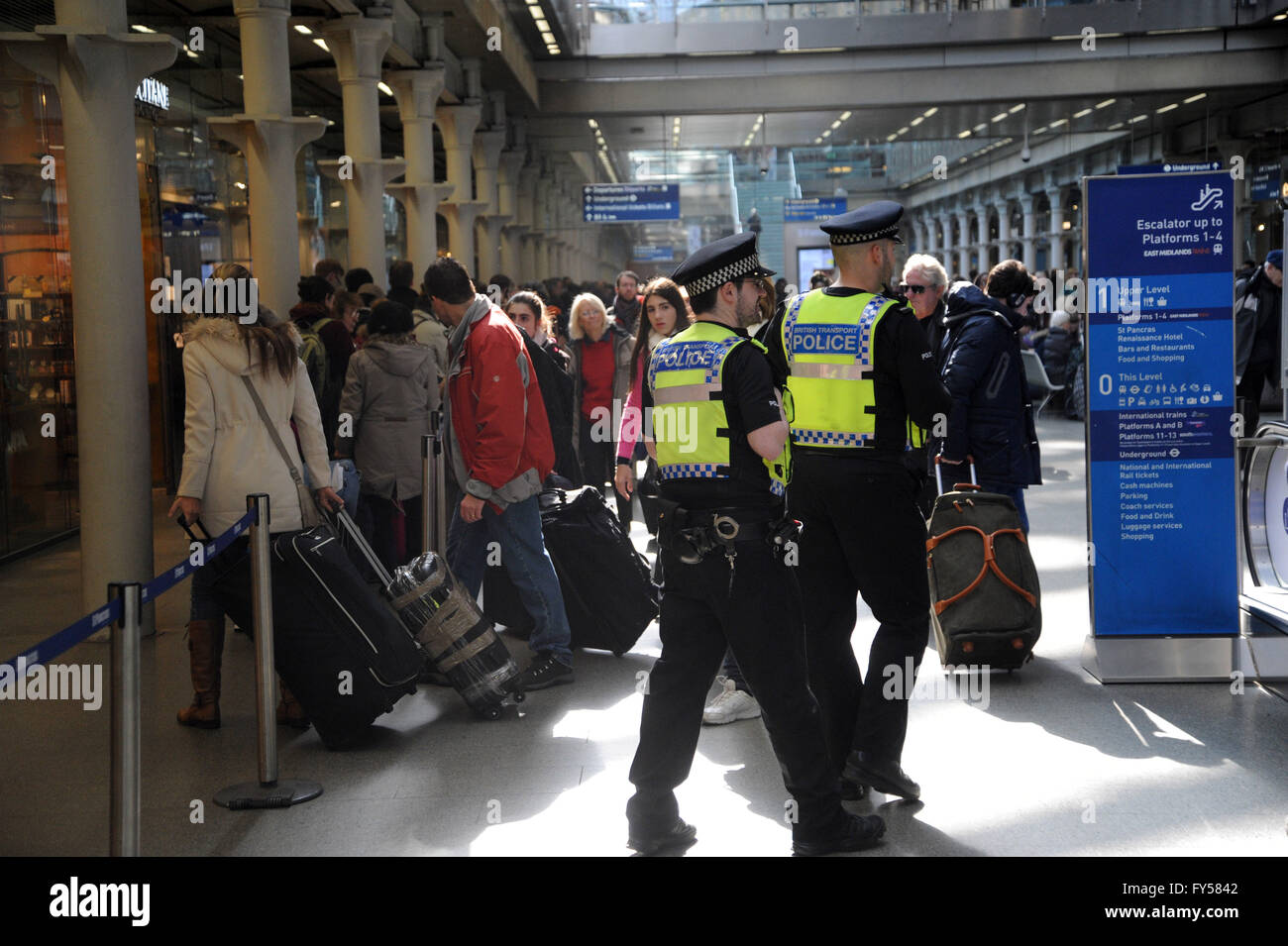 into Eurostar where long queues formed 