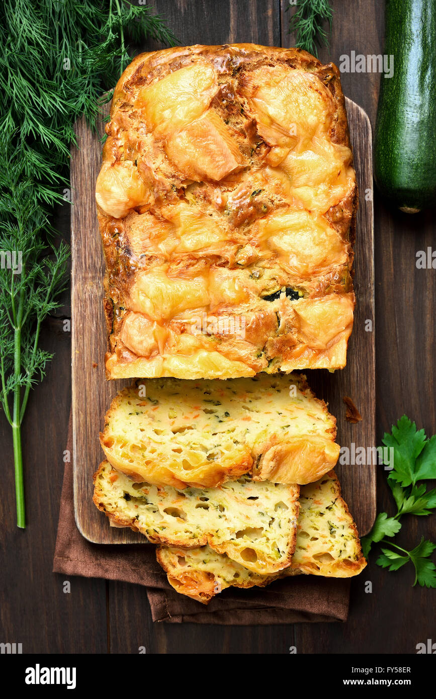 Vegetable eggs zucchini loaf, top view Stock Photo Alamy