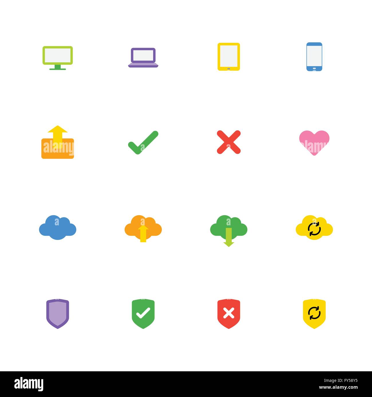 [EPS10] colorful simple web icon set for web, UI, infographic and ...