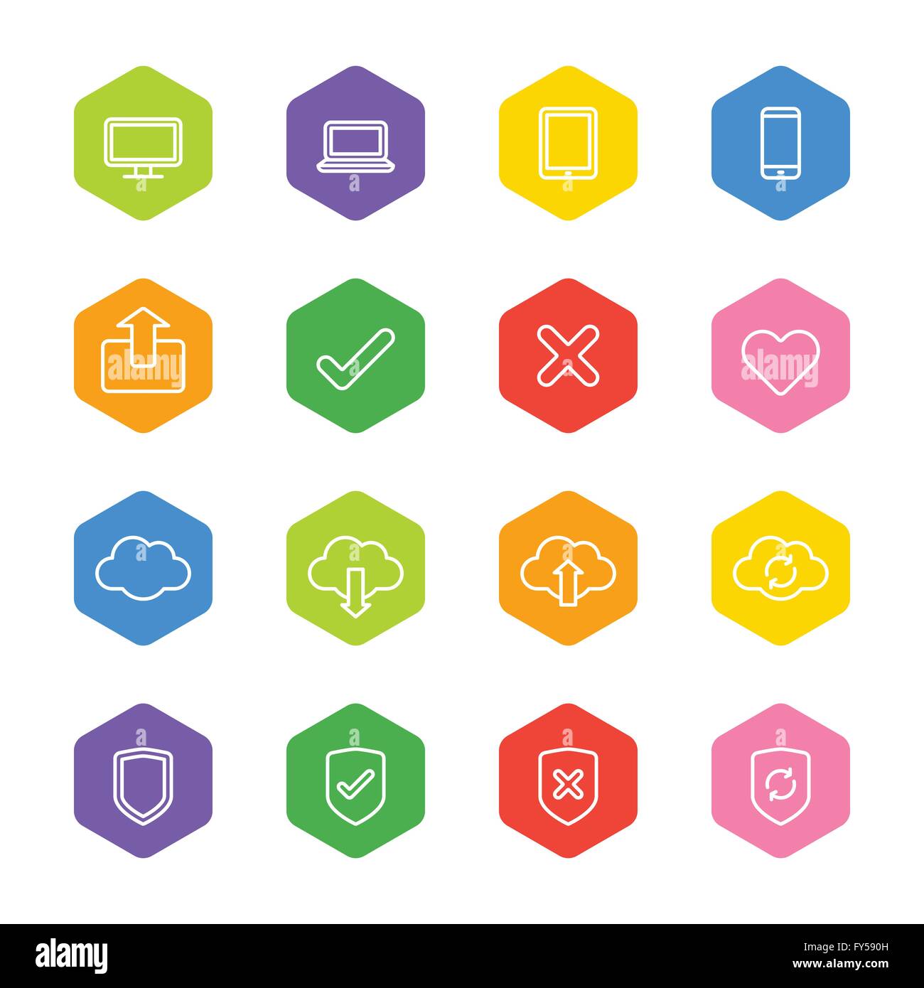 Lan hexagon Stock Vector Images - Alamy