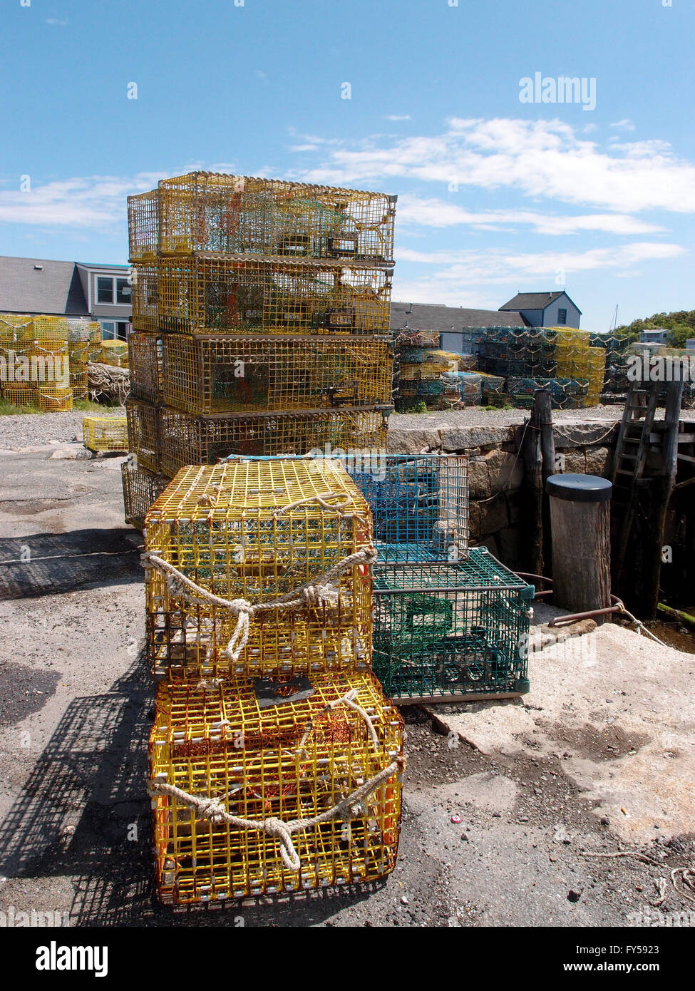 Lobster traps in fishing village of Rockport, Massachusetts Stock Photo