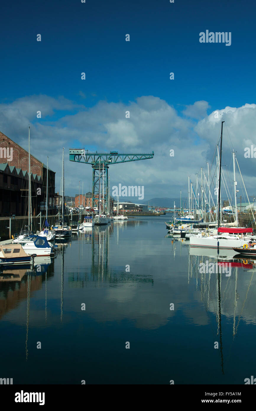 The Titan Crane and the James Watt Dock, Greenock, Inverclyde Stock Photo