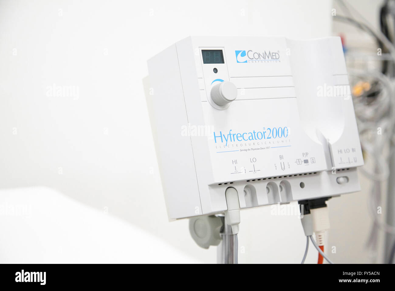 A hyfrecator 2000 in a hospital, used for various medical procedures