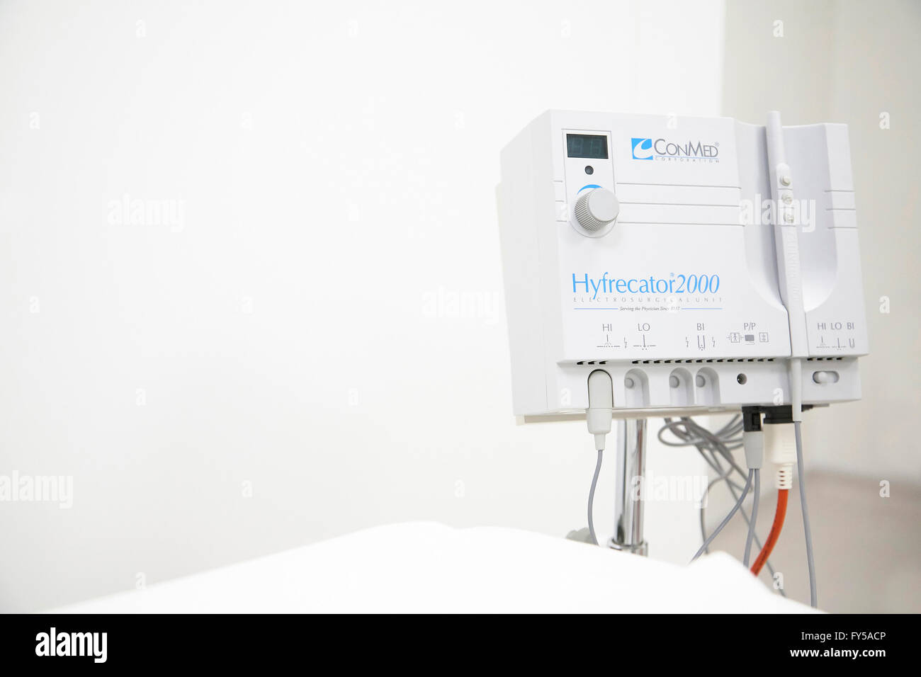 A hyfrecator 2000 in a hospital, used for various medical procedures