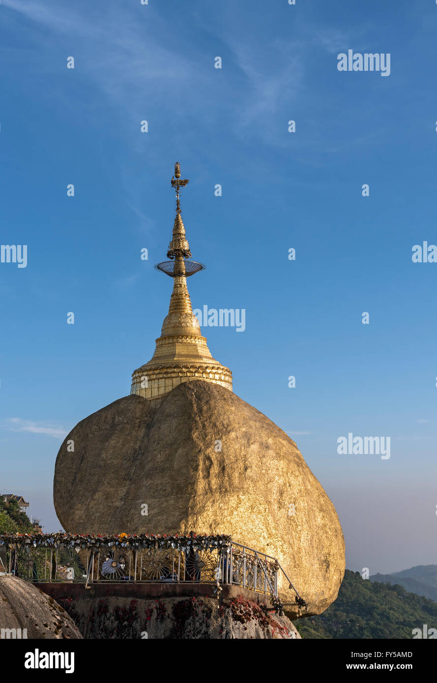 Kyaiktiyo Pagoda, Golden Rock Pagoda on Mount Kyaiktiyo, Burma, Myanmar ...