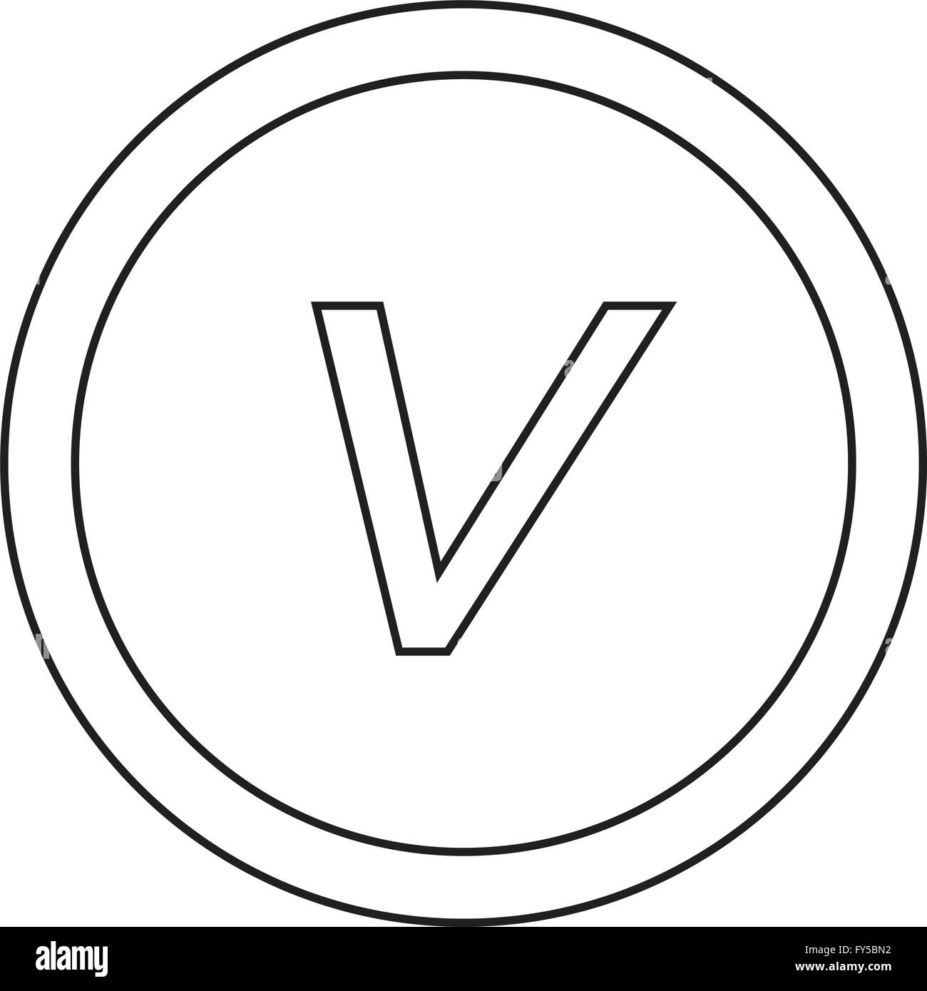 Basic font letter v icon Illustration design Stock Vector Image & Art ...