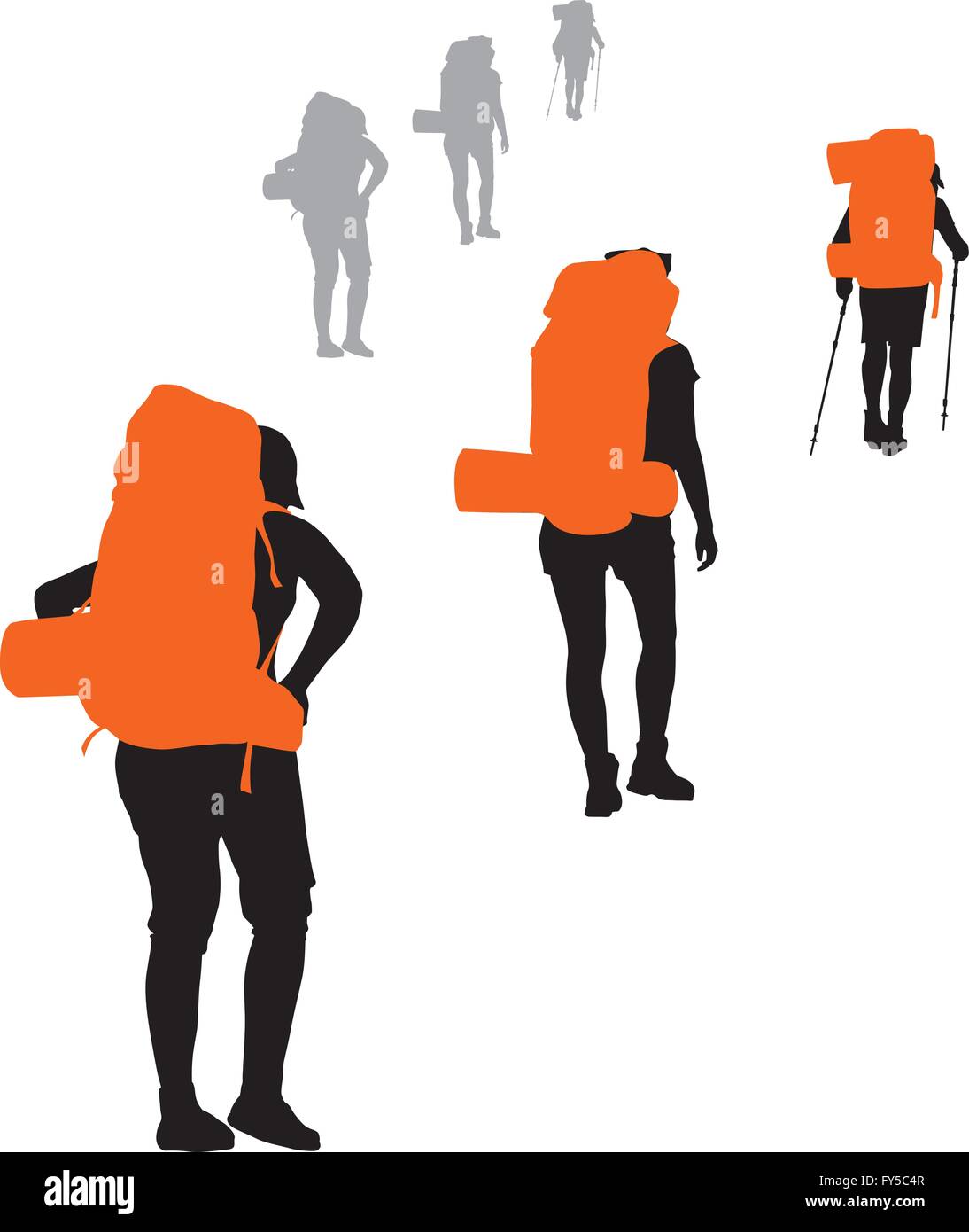 Vector Backpackers hiking Stock Vector Image & Art Alamy