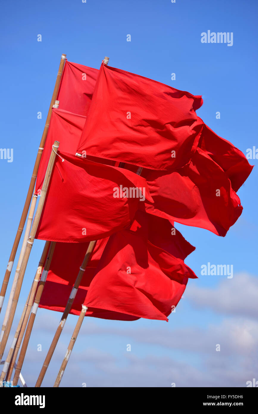 Red flags Stock Photo