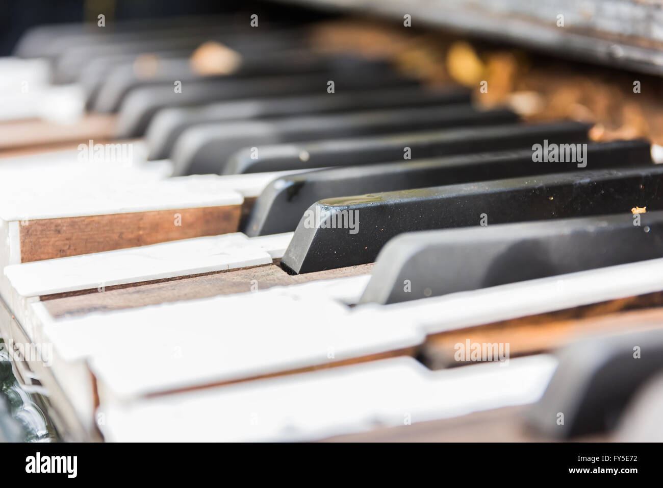 Broken Old Piano Keys Stock Photo Alamy